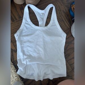 Medium white race back tank